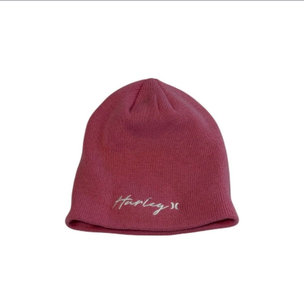 Hurley Signature Script Cuff Beanie Girls Winter Hat in Pink - One Size fits all